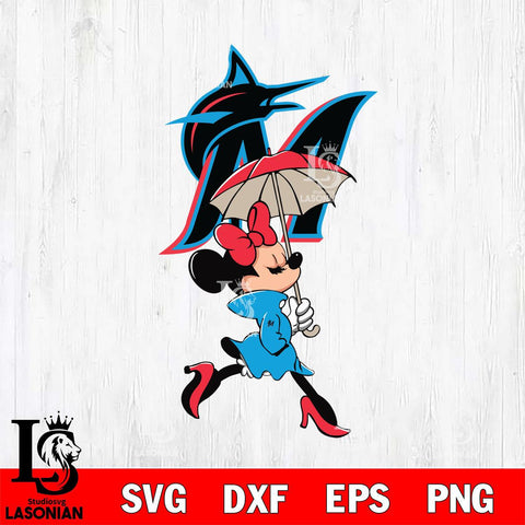 Miami Marlins Fancy Minnie Svg Eps Dxf Png File, Digital Download, Instant Download