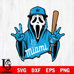 Miami Marlins Ghostface 2 Svg Eps Dxf Png File, Digital Download, Instant Download