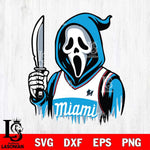 Miami Marlins Ghostface 6 Svg Eps Dxf Png File, Digital Download, Instant Download