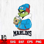 Miami Marlins Grinch Bougie Christmas Cut Files Cricut, Svg Dxf Eps Png file , Silhouette