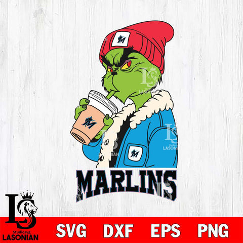 Miami Marlins Grinch Bougie Football Svg Eps Dxf Png File, Digital Download, Instant Download