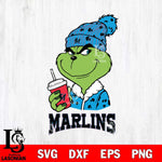 Miami Marlins Grinch Cofffe Christmas Cut Files Cricut, Svg Dxf Eps Png file , Silhouette