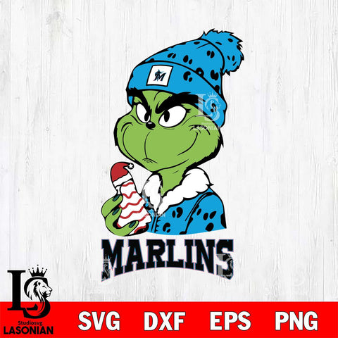 Miami Marlins Grinch Tree Cake Svg Eps Dxf Png File, Digital Download, Instant Download