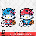 Miami Marlins Hello Kitty Bundle 2 SVG Svg Eps Dxf Png File, Digital Download, Instant Download