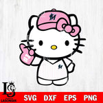 Miami Marlins Hello Kitty Pink Baseball 10 Svg Eps Dxf Png File, MLB svg, Digital Download, Instant Download