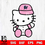 Miami Marlins Hello Kitty Pink Baseball 5 Svg Eps Dxf Png File, MLB svg, Digital Download, Instant Download