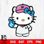 Miami Marlins Hello Kitty sport 10 Svg Eps Dxf Png File, Digital Download, Instant Download