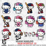 Miami Marlins MLB Bundle 12 Svg Eps Dxf Png File, Digital Download, Instant Download