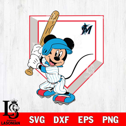 Miami Marlins Mickey 3 Svg Eps Dxf Png File, Digital Download, Instant Download