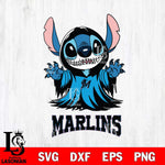 Miami Marlins Stitch Ghost Svg Eps Dxf Png File, MLB svg, Digital Download, Instant Download