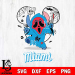 Miami Marlins Stitch Ghost Face Halloween 2 Svg Eps Dxf Png File, Digital Download, Instant Download