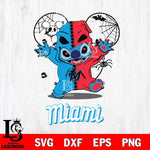 Miami Marlins Stitch Horror Halloween 2 Svg Eps Dxf Png File, Digital Download, Instant Download