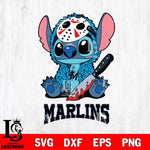 Miami Marlins Stitch Jason Voorhees Svg Eps Dxf Png File, MLB svg, Digital Download, Instant Download