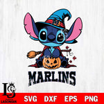 Miami Marlins Stitch witch Svg Eps Dxf Png File, MLB svg, Digital Download, Instant Download