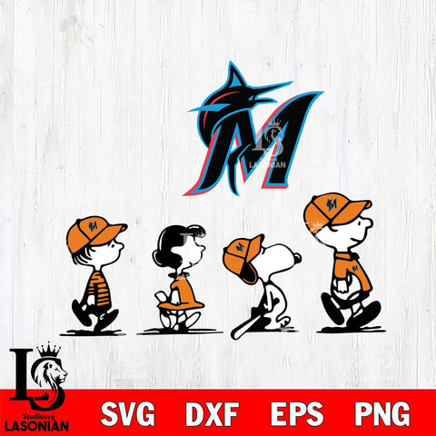 Miami Marlins snoopy Svg Eps Dxf Png File, Digital Download, Instant Download