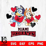 Miami RedHawks Bluey & Bingo 10 Svg Eps Dxf Png File, NCAA svg, Digital Download, Instant Download