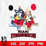 Miami RedHawks Bluey & Bingo 2 Svg Eps Dxf Png File, NCAA svg, Digital Download, Instant Download