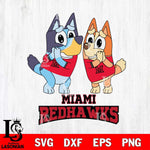 Miami RedHawks Bluey & Bingo 5 Svg Eps Dxf Png File, NCAA svg, Digital Download, Instant Download