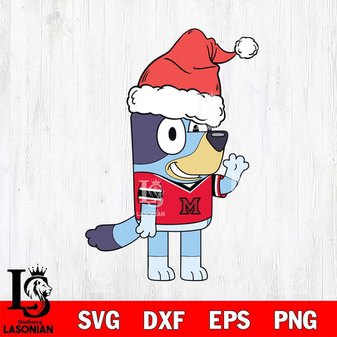 Miami RedHawks Bluey Christmas Svg Eps Dxf Png File, Digital Download, Instant Download