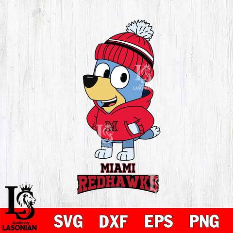 Miami RedHawks Bluey Hoodie Sport Svg Eps Dxf Png File, Digital Download ,Instant Download, Cricut File