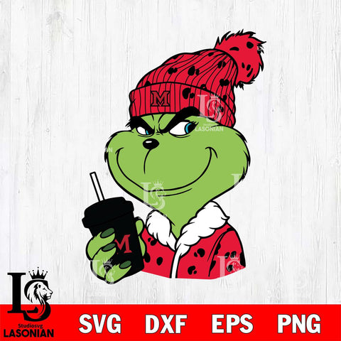 Miami RedHawks Boujee Grinch 3 Svg Eps Dxf Png File, Digital Download, Instant Download