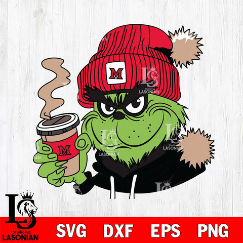 Miami RedHawks Boujee Grinch 4 Svg Eps Dxf Png File, Digital Download, Instant Download