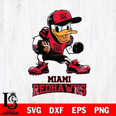 Miami RedHawks Donal Duck Disney, Svg Eps Dxf Png File, Digital Download