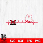 Miami RedHawks Father Heart Beat Svg Eps Dxf Png File, Digital Download, Instant Download