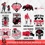 Miami RedHawks Fathers Day NCAA Bundle 12 Svg Eps Dxf Png File, Digital Download, Instant Download