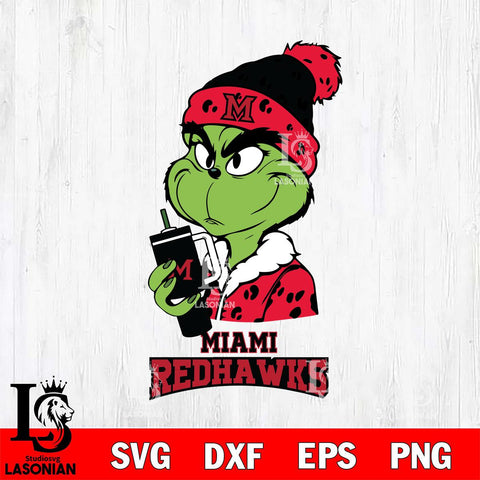 Miami RedHawks Grinch Bougie Leopard Svg Eps Dxf Png File, Digital Download, Instant Download