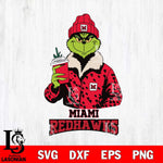 Miami RedHawks Grinch Leopard Svg Eps Dxf Png File, Digital Download, Instant Download