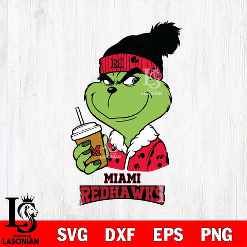 Miami RedHawks Grinch hat Svg Eps Dxf Png File, Digital Download, Instant Download