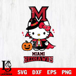 Miami RedHawks Hello Kitty Horror 9 Svg Eps Dxf Png File, Digital Download