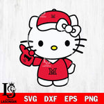 Miami RedHawks Hello Kitty sport 5 Svg Eps Dxf Png File, NCAA svg, Digital Download, Instant Download