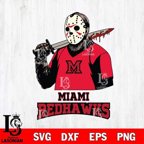 Miami RedHawks Jason Voorhees 11 Svg Eps Dxf Png File, Digital Download