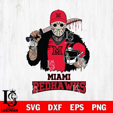 Miami RedHawks Jason Voorhees 2 Svg Eps Dxf Png File, Digital Download