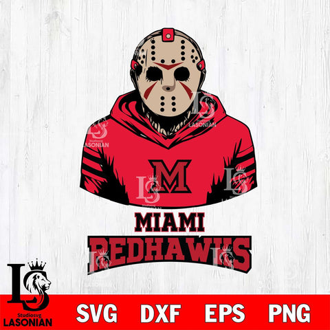 Miami RedHawks Jason Voorhees 4 Svg Eps Dxf Png File, Digital Download