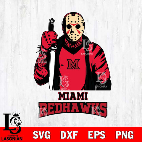 Miami RedHawks Jason Voorhees 6 Svg Eps Dxf Png File, Digital Download