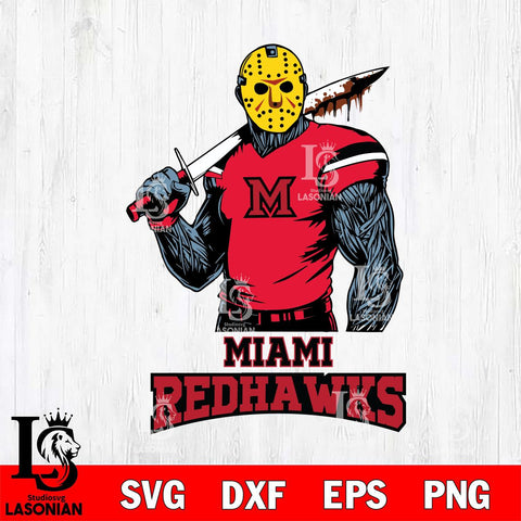 Miami RedHawks Jason Voorhees 7 Svg Eps Dxf Png File, Digital Download