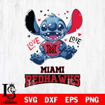 Miami RedHawks Love Stitch, Svg Eps Dxf Png File, Digital Download