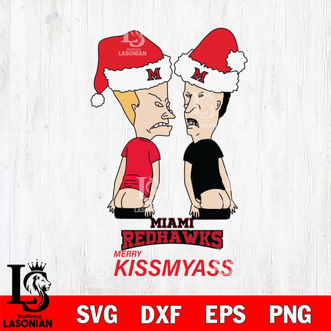 Miami RedHawks Merry KissMyass Svg Eps Dxf Png File,NCAA Svg Files,Digital Download,Sublimation,Instant Download