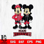 Miami RedHawks Mickey Minnie Mouse Football Svg Eps Dxf Png File, NCAA svg , File Cut , Digital Download , Instant Download, Cut Svg Files