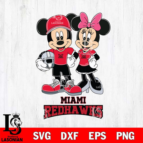 Miami RedHawks Mickey Minnie Mouse Helmet Svg Eps Dxf Png File, NCAA svg , File Cut , Digital Download , Instant Download, Cut Svg Files