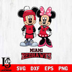 Miami RedHawks Mickey Minnie Mouse Pink Svg Eps Dxf Png File, NCAA svg , File Cut , Digital Download , Instant Download, Cut Svg Files