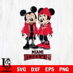 Miami RedHawks Mickey Minnie Mouse Rugby Svg Eps Dxf Png File, NCAA svg , File Cut , Digital Download , Instant Download, Cut Svg Files