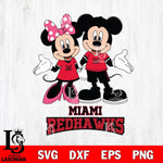 Miami RedHawks Mickey Minnie Mouse Sport Svg Eps Dxf Png File, NCAA svg , File Cut , Digital Download , Instant Download, Cut Svg Files