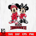 Miami RedHawks Mickey Minnie Rugby Hoodie Svg Eps Dxf Png File, NCAA svg , File Cut , Digital Download , Instant Download, Cut Svg Files