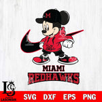 Miami RedHawks Mickey Mouse NIKE, Svg Eps Dxf Png File, Digital Download