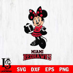 Miami RedHawks Minnie Mouse, Svg Eps Dxf Png File, Digital Download