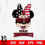 Miami RedHawks Minnie Mouse Love 2, Svg Eps Dxf Png File, Digital Download